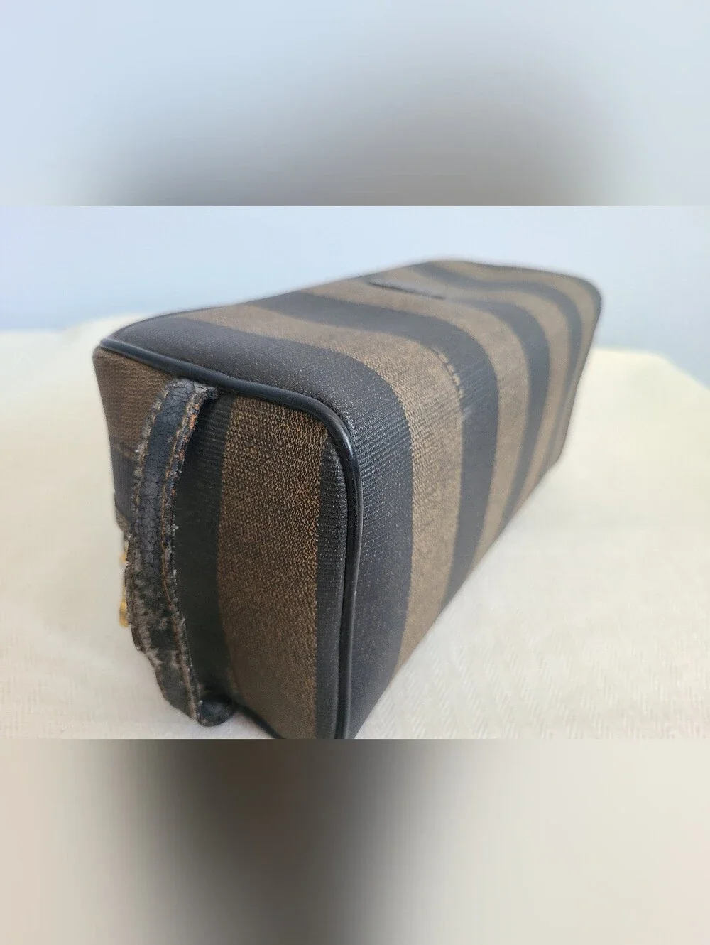 Fendi Striped Toiletry Travel Cosmetic Case